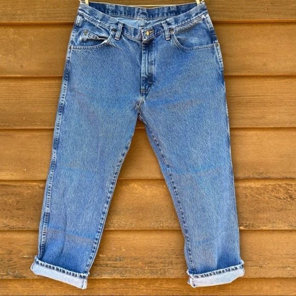 Vintage Wrangler Regular Fit Blue Slightly Distressed Faded Jeans Y2K